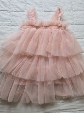 Pink Layered Tulle Party Dress